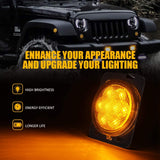 Firebug  LED Amber Yellow Front Fender Side Marker Light Assembly with Clear Lens for 2007-2018 Wrangler