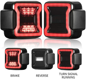 Firebug  Jeep Wrangler JL LED Tail Lights Smoked for 18-20 Wrangler Reverse Light Turn Signal Lamp Running Lights