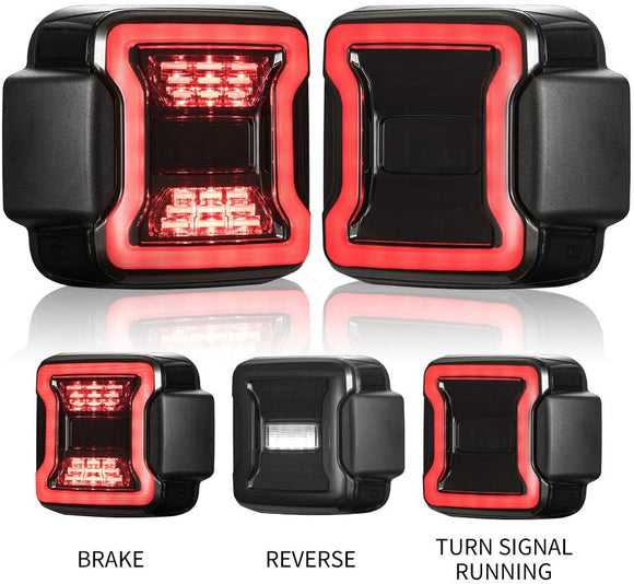 Firebug  Jeep Wrangler JL LED Tail Lights Smoked for 18-20 Wrangler Reverse Light Turn Signal Lamp Running Lights