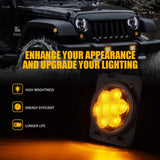 Firebug LED Amber Yellow Front Fender Side Marker Light Assembly with Smoke Lens for 2007-2018   Wrangler