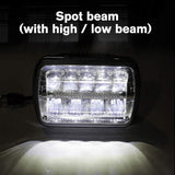 Firebug 2pcs 7X6 Inch LED Square Headlight Projector with DRL High Low Beam for jk Cherokee YJ Truck