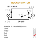 Firebug LED Rocker Switch for Steamer/Jeep/Truck, Red