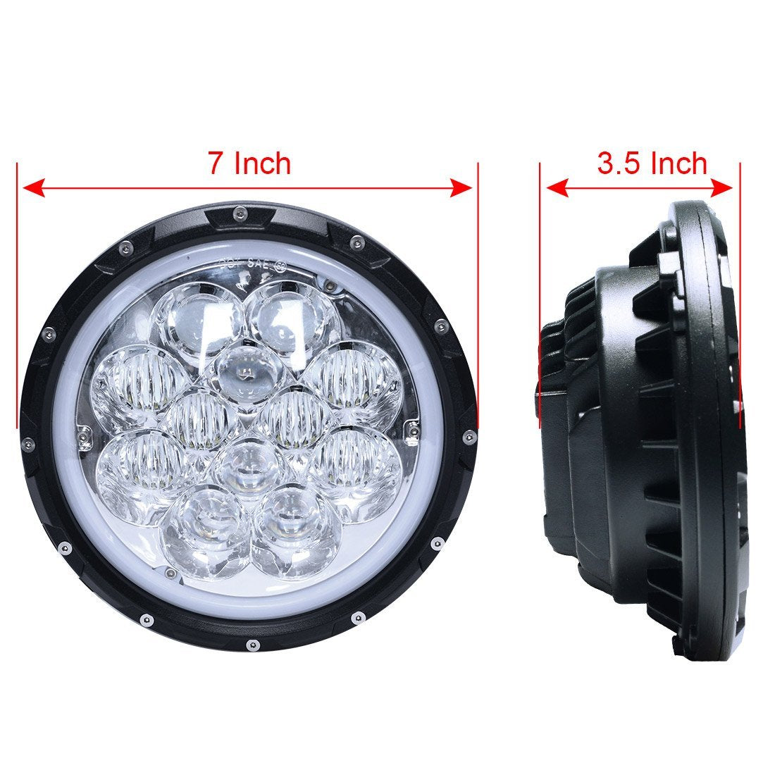 Firebug 7 inch LED Headlights with 5D Blue DRL Angel Eyes for 97