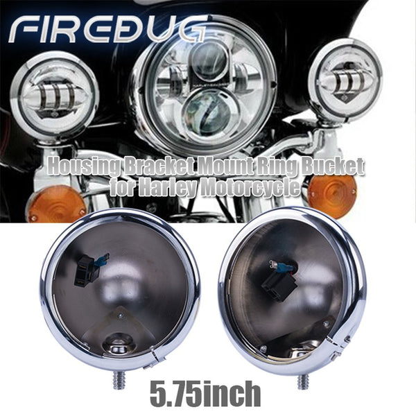 Firebug 5 3/4 inch Daymaker Headlight Housing Bucket for Harley