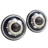 Firebug 7 Inch HID Projector LED Headlights with Halos & Blue Demon Eye for  Wrangler, 2Pcs