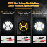 Firebug 2PCS Round LED Pods Driving Lights Bar with Amber DRL Light - 117W 12000LM Flood Spot Combo Beam Working Light Pod Off Road for Trucks,SUV,Hunters,,Boat etc.