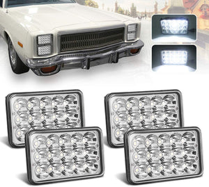 Firebug 4x6 inch LED Headlights Rectangular Replacement H4651 H4652 H4656 H4666 H6545 for Peterbil Kenworth Freightinger Ford Probe Chevrolet Oldsmobile Cutlass