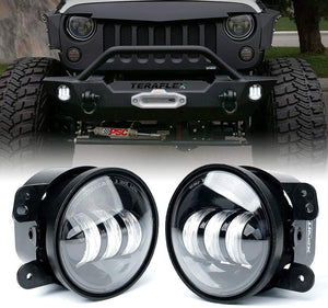 Firebug 4" Inch LED Fog Lights for 07-18 Wrangler JK Unlimited JK | Front Bumper Replacements 60W White CREE Led Chip Driving Offroad Foglights