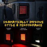 Firebug Smoke Lens Red LED Tail Light Assembly w/Brake, Turn Signal & Back Up For 2007-2018 Wrangler JK JKU