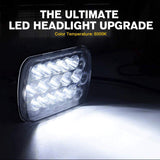 2pcs 7X6 Inch LED Square Headlight Headlamp Projector High Low Beam 45W 4000LM 6000K Pure White Waterproof for JK Wrangler YJ Cherokee XJ Truck