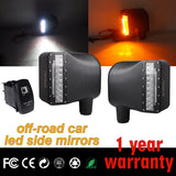 Firebug LED Side View Mirrors Housing with Amber Turn Signal Light