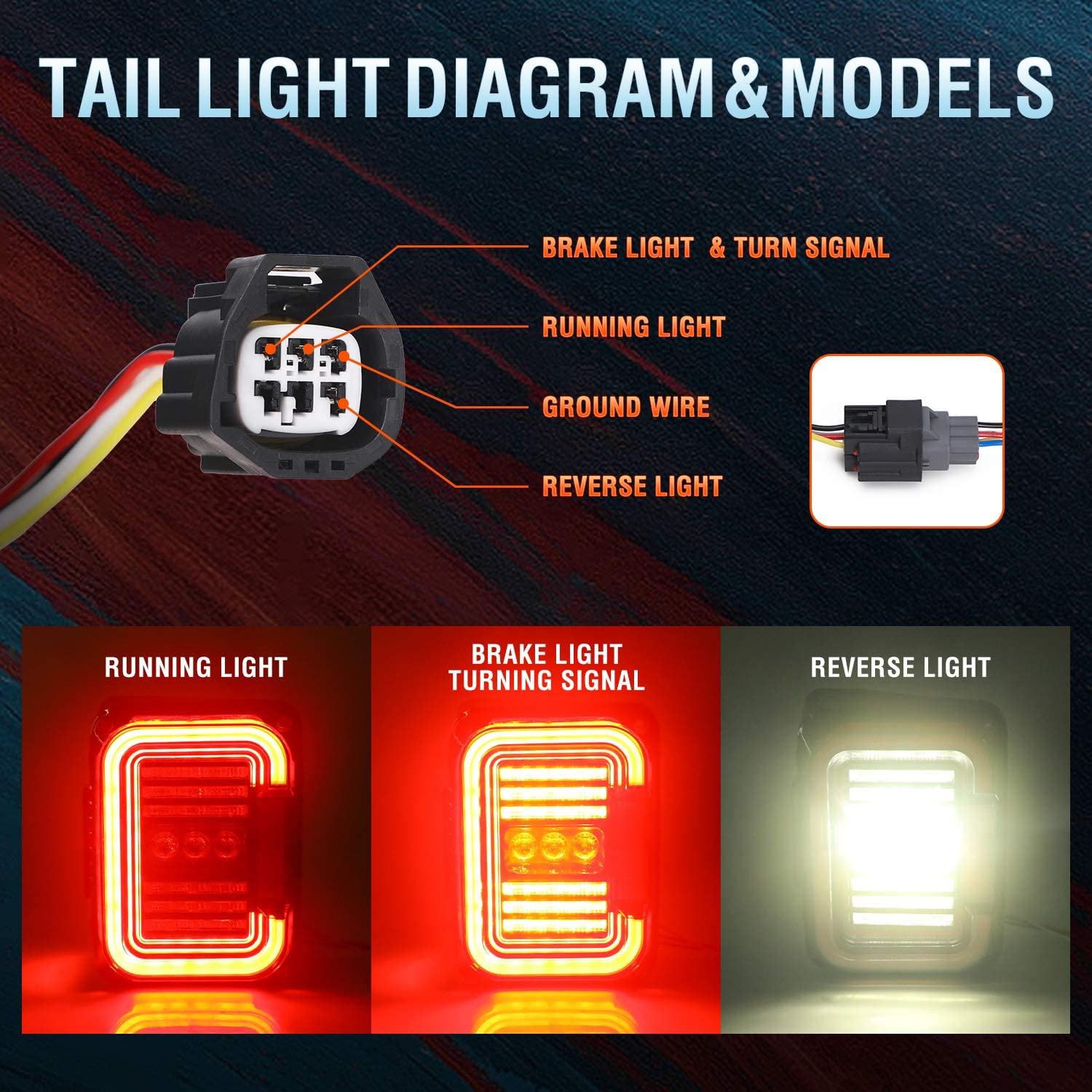 Firebug Smoke Lens LED Tail Lights with 20W Reverse Lights for