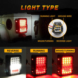 Firebug 4D LED Tail Lights for 2007-2017 JK Wrangler JK Brake Reverse Light Rear Back Up Lights Daytime Running Lamps,EMC Build-in