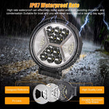 Firebug 2PCS Round LED Pods Driving Lights Bar with Amber DRL Light - 117W 12000LM Flood Spot Combo Beam Working Light Pod Off Road for Trucks,SUV,Hunters,,Boat etc.