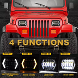 Firebug 2pcs 5X7'' Inch LED Square Headlight Headlamp Projector High Low Hi/lo Beam 6000K Pure White Waterproof for Wrangler YJ Cherokee XJ Toyota Nissan Truck