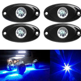 LED Rock Light Kits with 4 pods Lights For Off Road Truck Car ATV SUV Blue