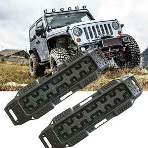2pcsRecovery Traction Mats ForOff-Road Mud, Sand, Snow Vehicle Extraction Black sand track
