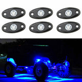 LED Rock Light Kits with 6 pods Lights For Off Road Truck Car ATV SUV Blue