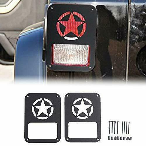 Pair Star Tail Light Covers Guards Protectors for 2007-2017  Wrangler JK